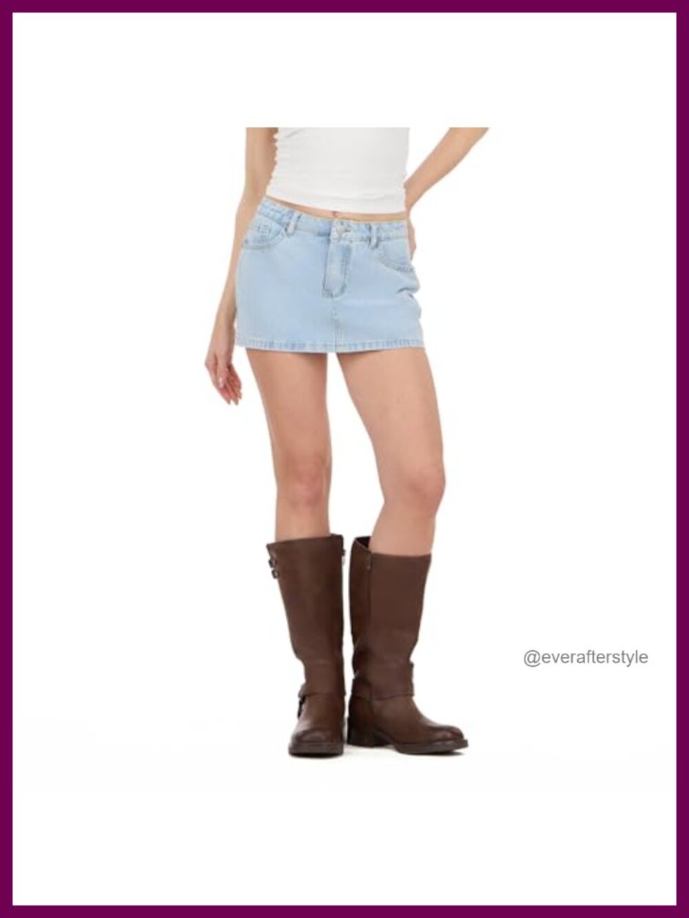 Denim Skort With Pockets